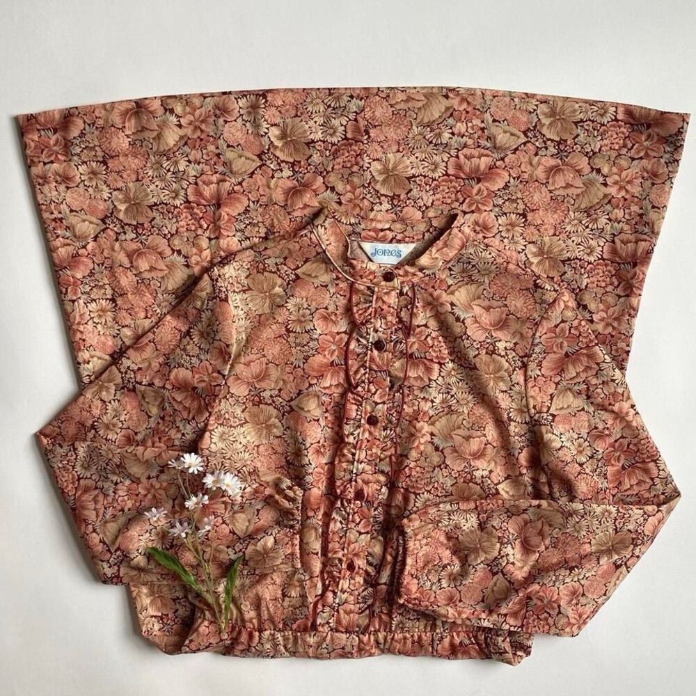 Vintage 70s pink floral dress